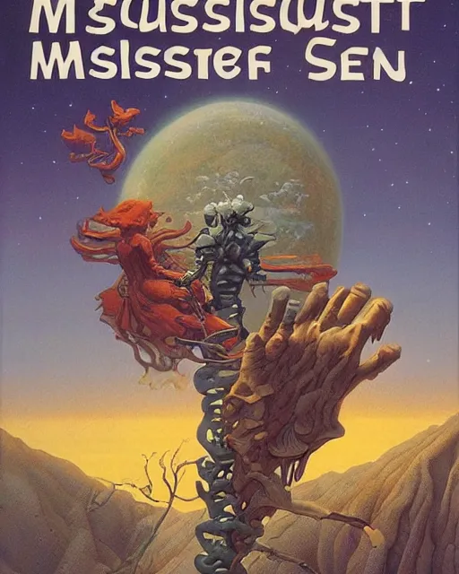 Image similar to masterpiece book cover illustration by the great famous sci - fi artist michael whelan.