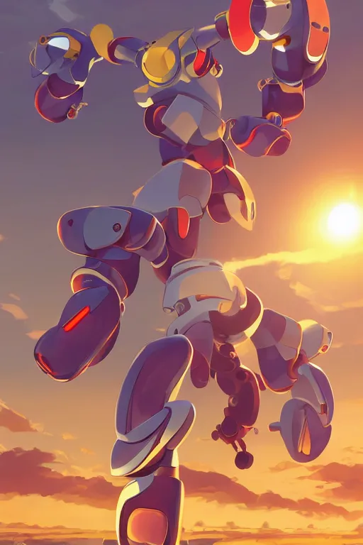 Image similar to metabots medabots medarotto medarot robot minimalist comics, behance hd by jesper ejsing, by rhads, makoto shinkai and lois van baarle, ilya kuvshinov, rossdraws global illumination ray tracing hdr radiating a glowing aura