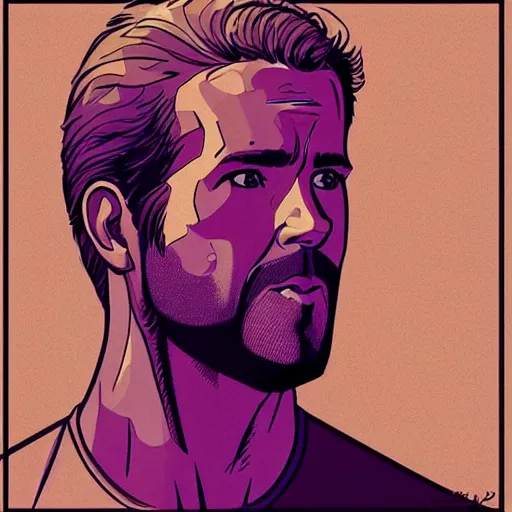 Image similar to “ ryan reynolds retro minimalist portrait by jean giraud, moebius starwatcher comic, 8 k ”