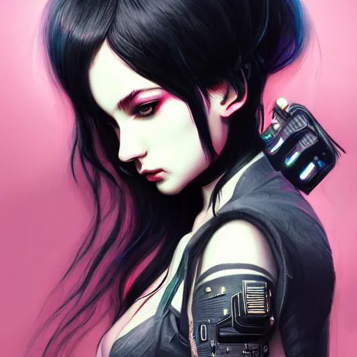 Image similar to teen elf, cyberpunk, black hair, gorgeous, amazing, elegant, intricate, highly detailed, digital painting, artstation, concept art, sharp focus, illustration, art by ross tran