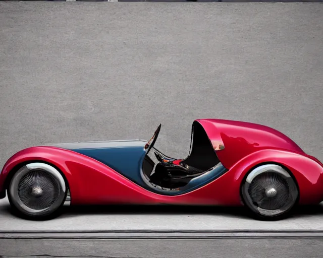 Image similar to a single bugatti type 5 7 and tesla roadster hybrid, dslr, cinematic, photorealistic, hyperdetailed