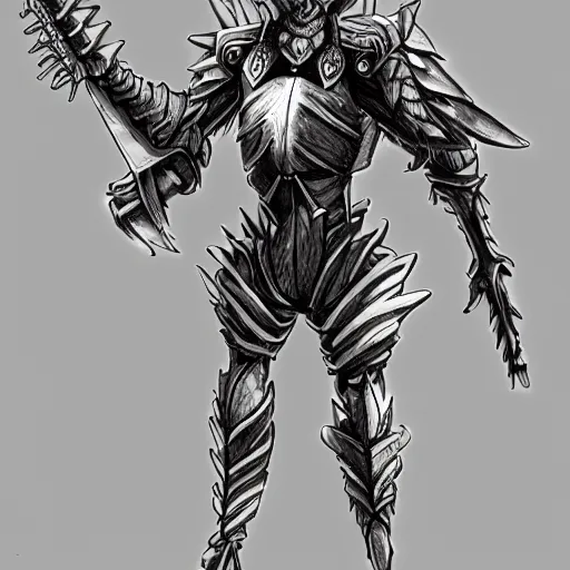 Image similar to A humanoid artichoke knight, highly detailed, digital art, sharp focus, trending on art station, plant, anime art style