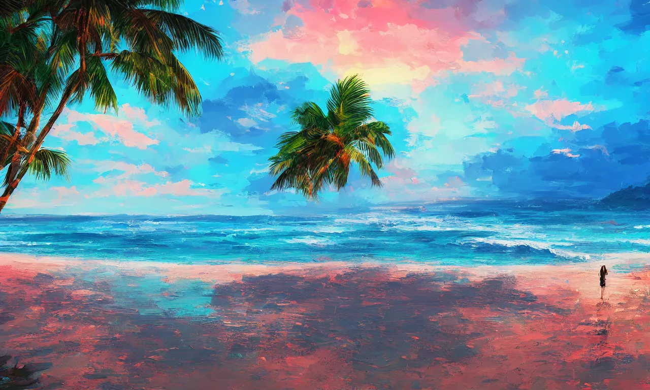 Image similar to paradise beach by alena aenami artworks in 4 k