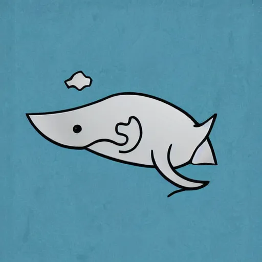 Image similar to cartoon digital art of a whale, cute