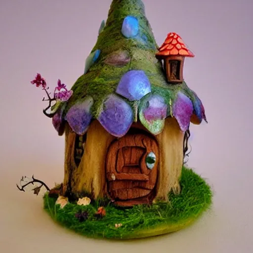 Image similar to cute fantasy fairy house, tea cup, by tonia tkach