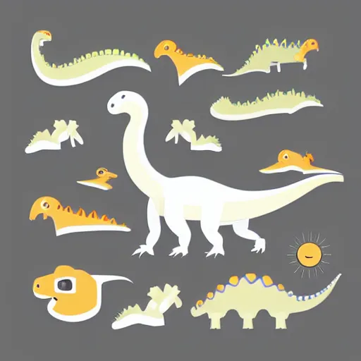 Prompt: dinosaur vector icon. isolated dinosaur, vector illustration. white background. professional illustration, trending on behance