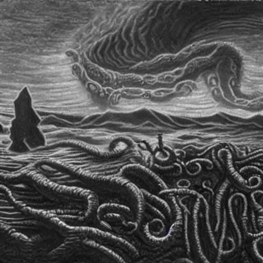 Prompt: fragments from The Dunwich Horror, by H.P. Lovecraft