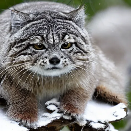 Prompt: Fat and cuddly Pallas cat