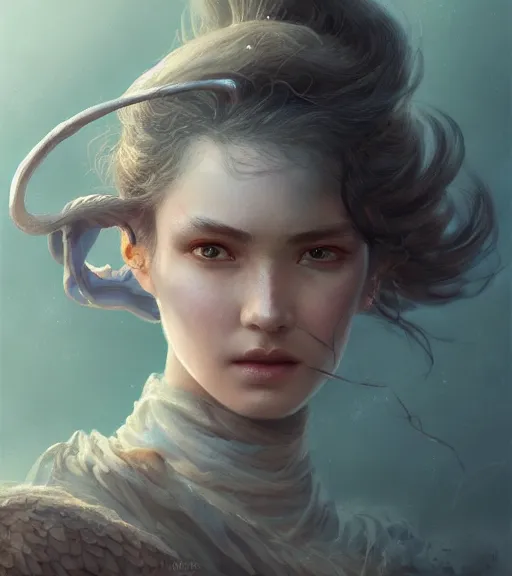 Image similar to portrait of ranger, WLOP, James Jean, tom bagshaw, rococo, trending on artstation, glossy eyes, face, fantasy, intricate, elegant, highly detailed, digital painting, concept art, smooth, sharp focus, illustration, cinematic lighting, hyper realism, octane render, 8k, hyper detailed.