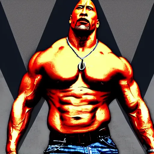 Image similar to dwayne johnson as gta art