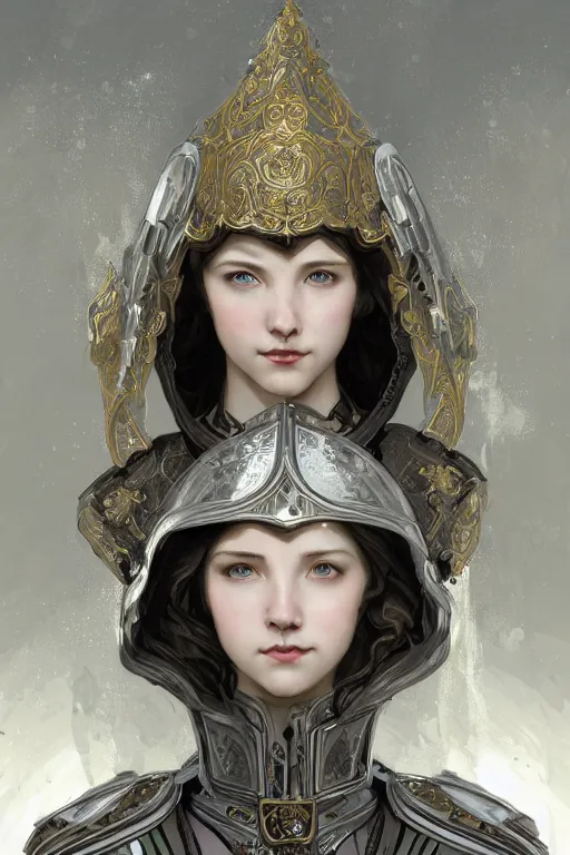 Prompt: beautiful and victorian and holy and divine and elite young medieval female white armor knight portrait +shinny eyes+front face with light flowing hair, ultradetail face, art and illustration by tian zi and craig mullins and WLOP and alphonse mucha, fantasy, intricate complexity, human structure, human anatomy, fantasy character concept, watermark, blurry, hyperrealism 8k