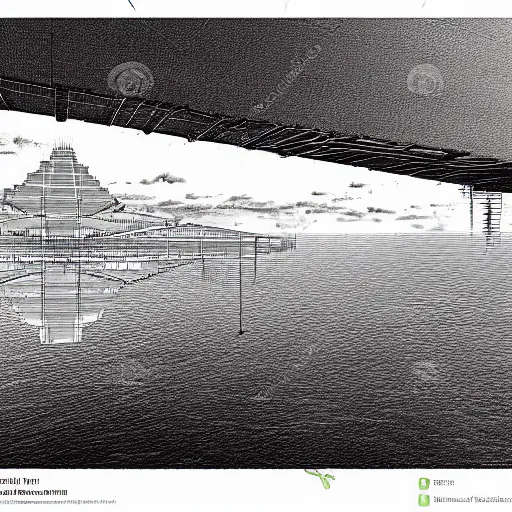 Image similar to cross-section perspective of architecture blueprint of floating building, anchored to clouds, bridges connecting clouds, ethereal, amazing. cinematic digital illustration, in style of Moebius