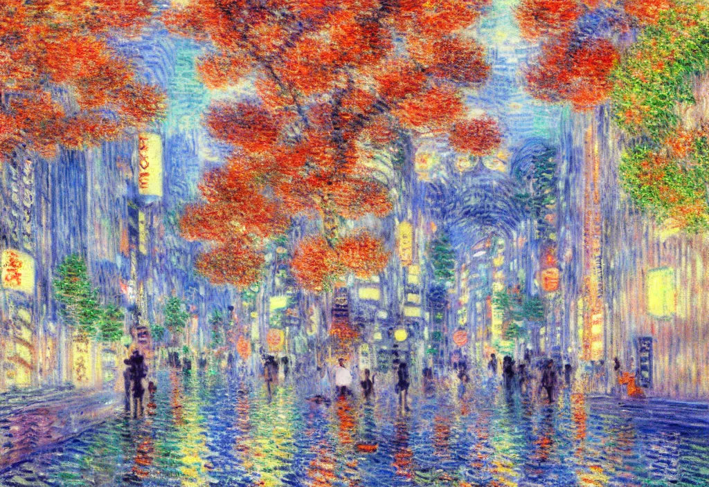 Prompt: tokyo anime scenery, very anime scenery in impressionist style, trending artwork, anime painter studio, by claude monet