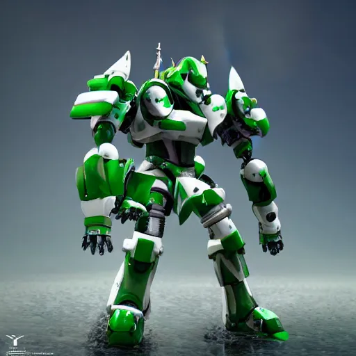 Image similar to miniature saudi samurai mecha, green and white, full body mecha suit, epic urban battle, Murata Yasushi Nirasawa Style, beautiful aesthetic, photorealistic, volumetric lighting, hyperrealistic, octane render, HDR, Production IG Studios Anime Style