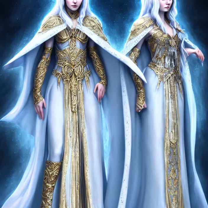 Image similar to beautiful ice queen in ornate robes, highly detailed, 8 k, hdr, award - winning, trending on artstation, anne stokes, photorealistic