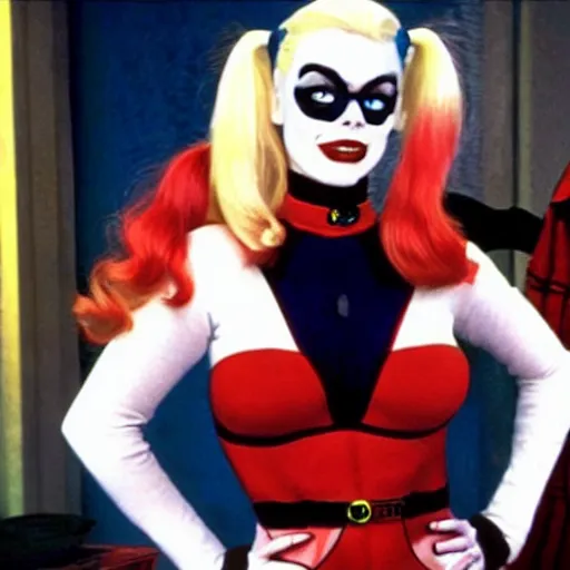 Image similar to harley quinn in the adam west batman tv show