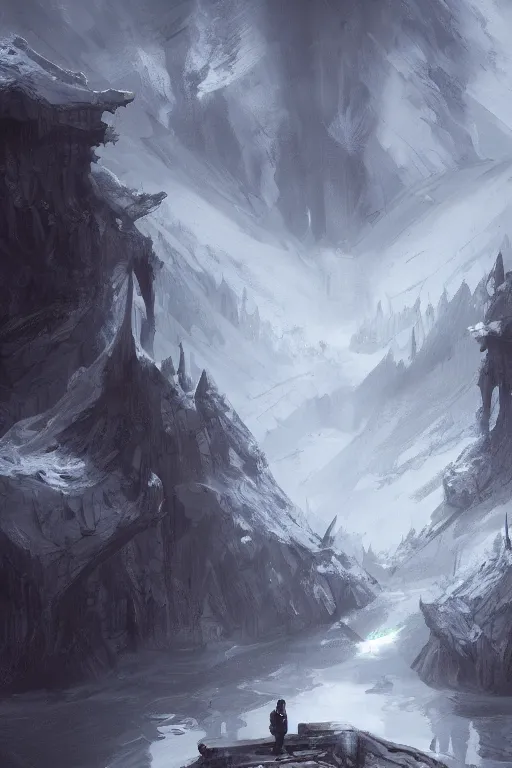 Image similar to at the mountains of madness, concept art, wlop, digital painting