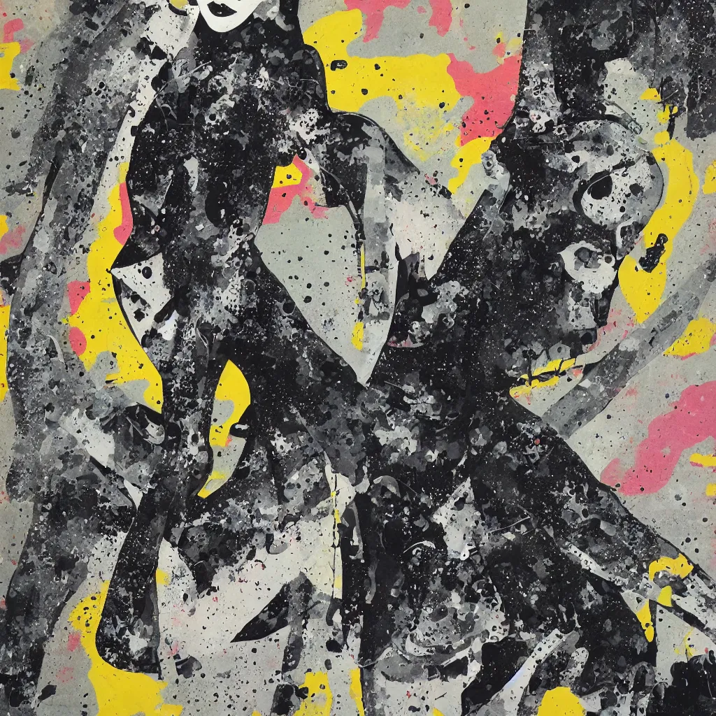 Image similar to girl figure, abstract, jet set radio artwork, ryuta ueda artwork, cryptic, rips, spots, asymmetry, stipple, lines, splotch, color tearing, pitch bending, stripes, dark, ominous, eerie, hearts, minimal, points, technical, old painting, natsumi mukai artwrok, folds