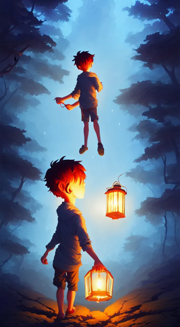 Image similar to boy holding a lantern walking into a dark forest, in marble incrusted of legends official fanart behance hd by jesper ejsing, by rhads, makoto shinkai and lois van baarle, ilya kuvshinov, rossdraws global illumination