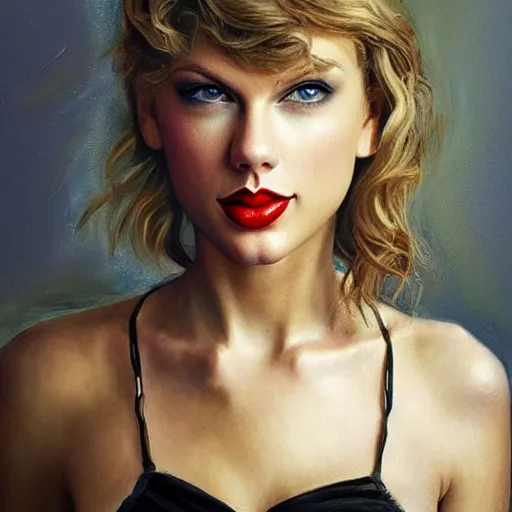 Prompt: by lya repin by simon stalenberg, photorealistic, expressionism, taylor swift