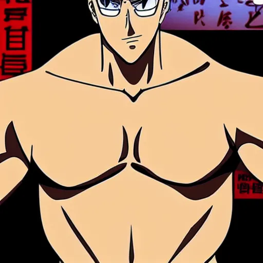 Prompt: Great Teacher Onizuka ilustration from anime TV show, very muscular without t-shirt