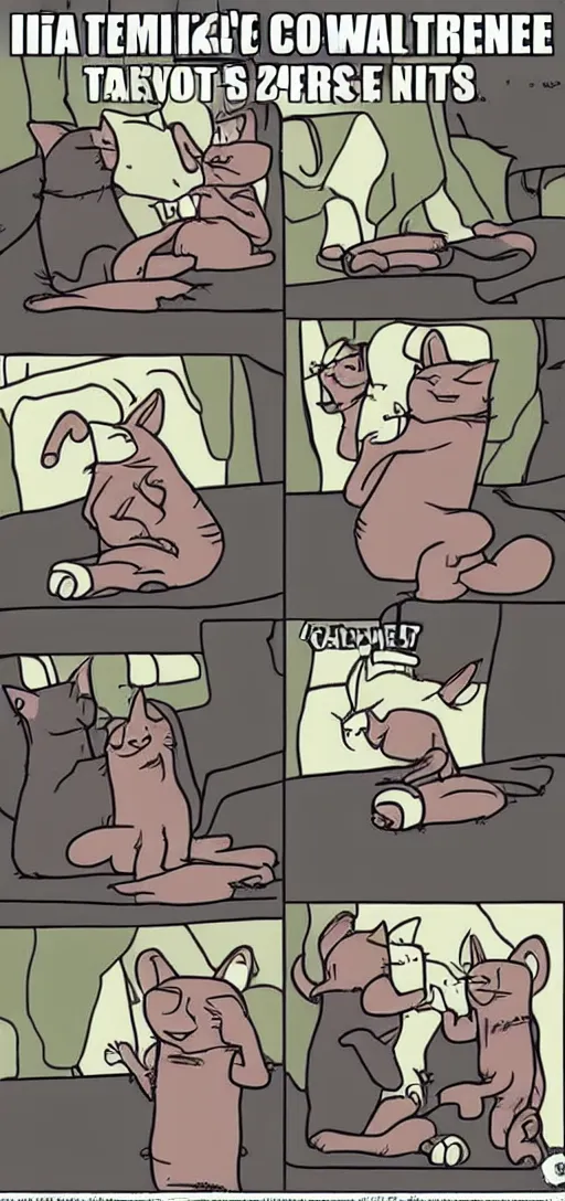 Prompt: a hilarious meme comic with cats me gusta trollface from 2012