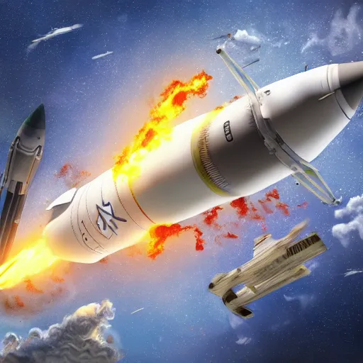 Image similar to illustration of a rocket taking off, realistic painting, high definition, digital art, matte painting, very detailed, realistic