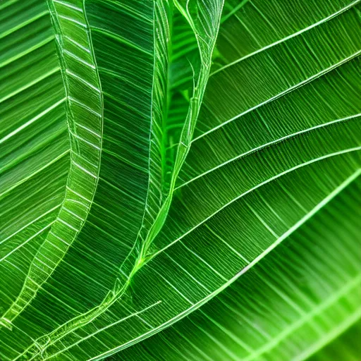 Image similar to geometric spiral made of tropical green leaves, macro photo f 1. 2