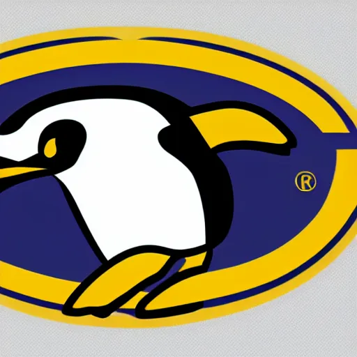 Image similar to An NBA logo of a penguin, NBA mascot, basketball logo, sports mascot, white background, sharp edges,