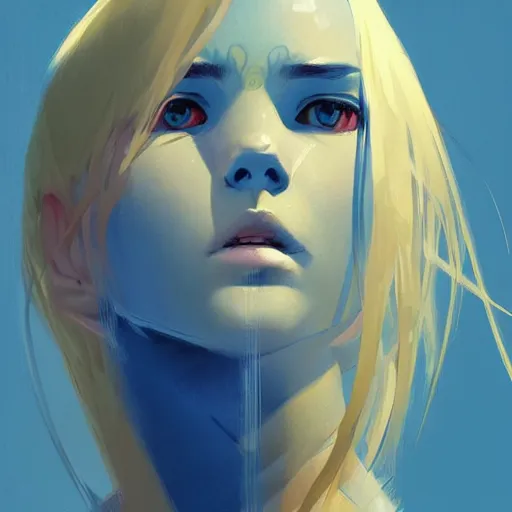 Prompt: Beautiful avatar girl with a blond hair and blue skin profile picture by Greg Rutkowski, asymmetrical, Organic Painting , Matte Painting, geometric shapes, hard edges, street art, trending on the artstation:2 by Sachin Teng:4, blur: -4