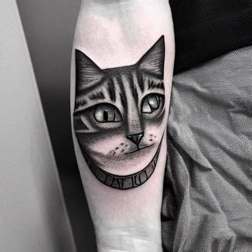 Image similar to a tattoo of a silly cat