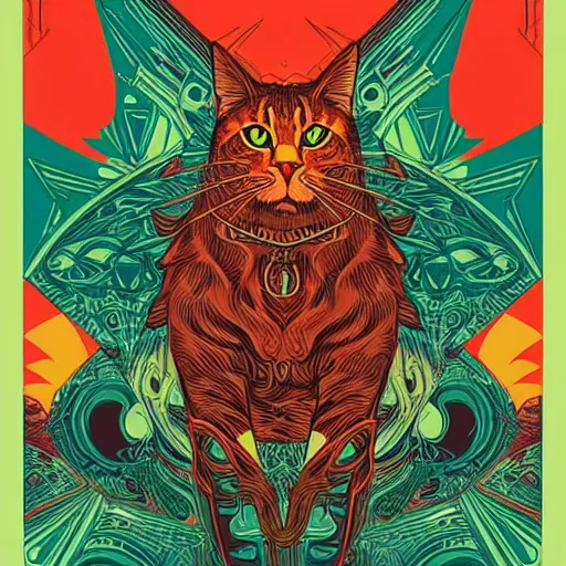 Image similar to artwork by kilian eng, awesome cat, 4 k