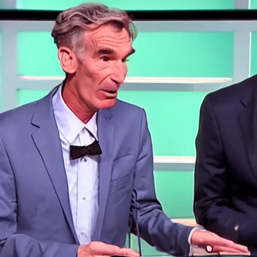 Prompt: bill nye executing dr oz