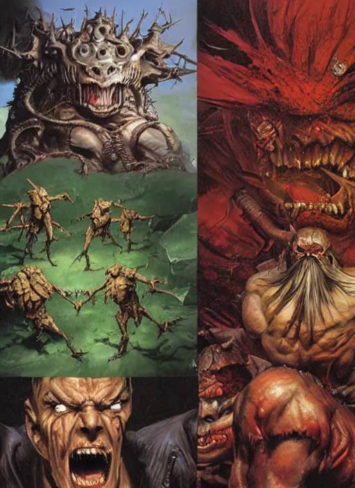 Prompt: close up portrait, despair emote, painting illustration, fighting fantasy cover by peter andrew jones, by russ nicholson, by ian miller, by iain mccaig, by malcolm barter, by alan langford, detailed