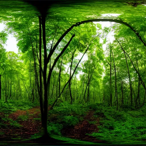 Prompt: 360 degree photo of a lush forest in France, 8k, award-winning