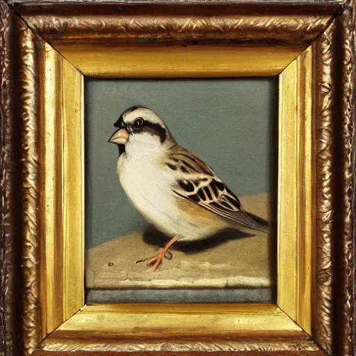 Prompt: a sparrow, oil painting, by Velazquez