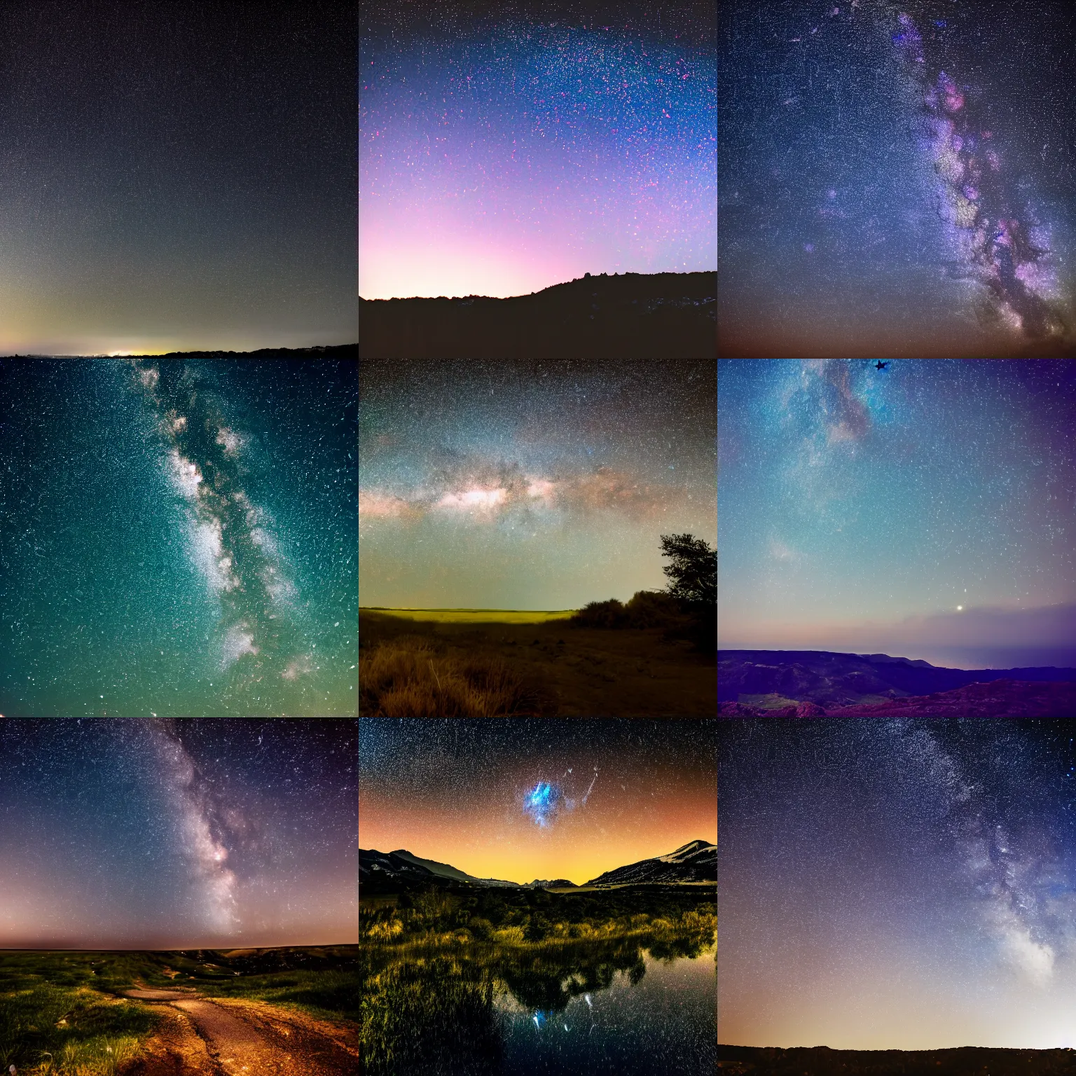 Image similar to HD Dslr professional photograph of landscape and a sky full of stars