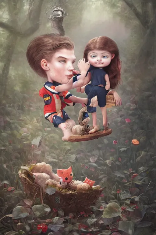 Image similar to max verstappen and louis hamilton, beautiful, attractive, extremely cute, illustration concept art by nicoletta ceccoli, mark ryden, lostfish, detailed and intricate environment, 8 k resolution, hyperrealistic, octane render