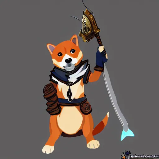 Image similar to shiba inu as a league of legends character