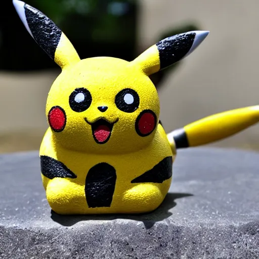 Image similar to Pikachu made out of stone