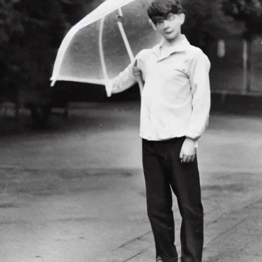 Image similar to photo of a young man holding an umbrella