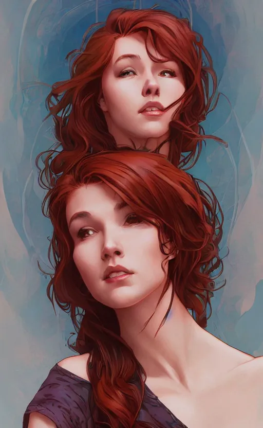 Prompt: Mary Jane Watson, highly detailed, digital painting, artstation, facing camera, concept art, smooth, sharp focus, illustration, art by artgerm and alphonse mucha, high definition digital art, dramatic lighting, in the style of ilya kuvshinov and Ross tran