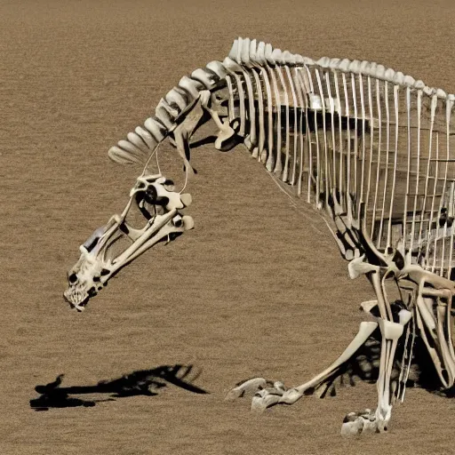 Prompt: a horse skeleton