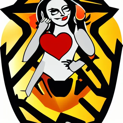 Prompt: game mistress logo, vector, clipart