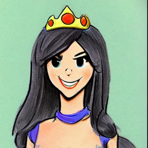 Image similar to milt kahl sketch of victoria justice with kim kardashian body as princess daisy from super mario bros