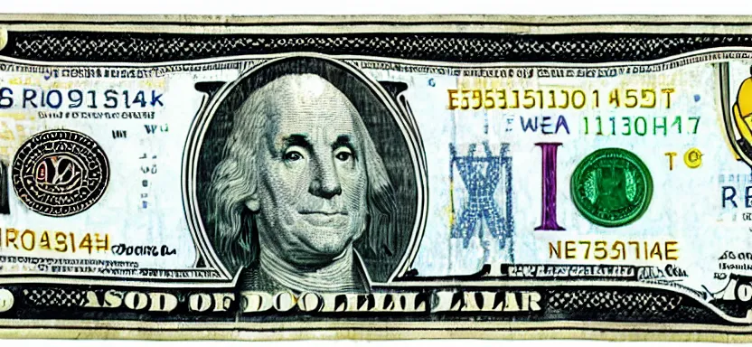 Image similar to American dollar bill with SpongeBob on it