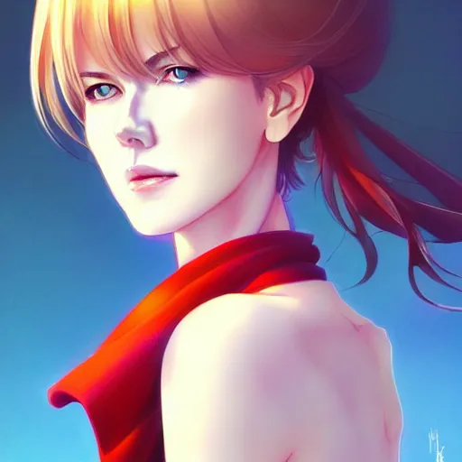 Image similar to nicole kidman, portrait shinkai makoto studio ghibli studio key hideaki anno sakimichan stanley artgerm lau rossdraws james jean marc simonetti elegant highly detailed digital painting artstation pixiv