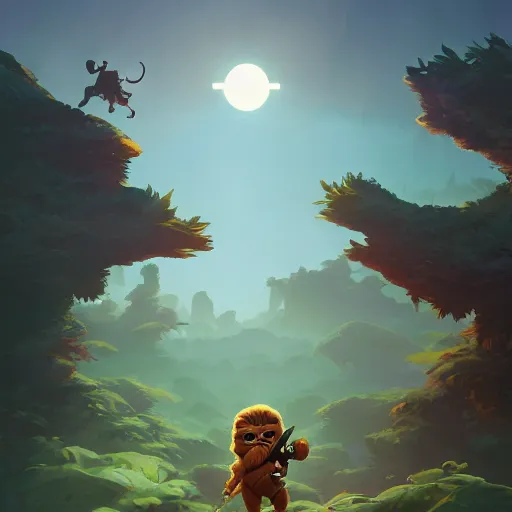 Image similar to hero world ewoks, behance hd by jesper ejsing, by rhads, makoto shinkai and lois van baarle, ilya kuvshinov, rossdraws global illumination