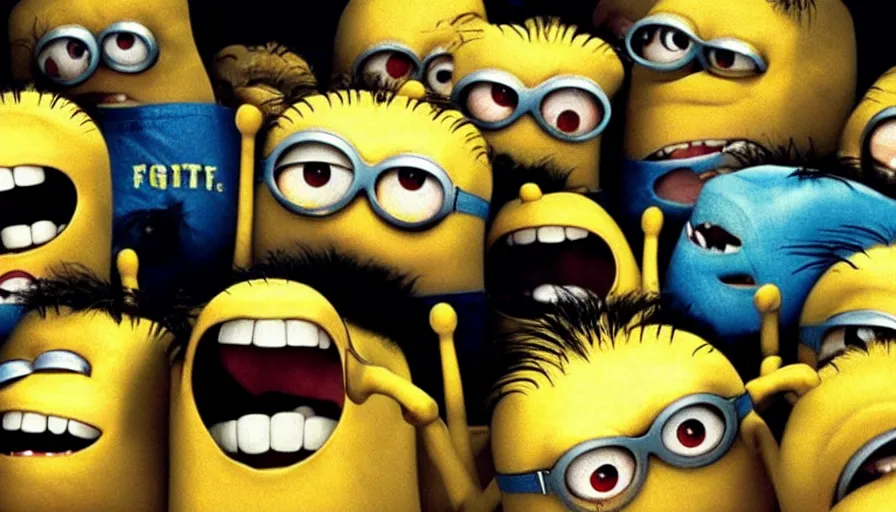 Prompt: fight club!!!!!, fight club!!!!!((the minions)), movie still