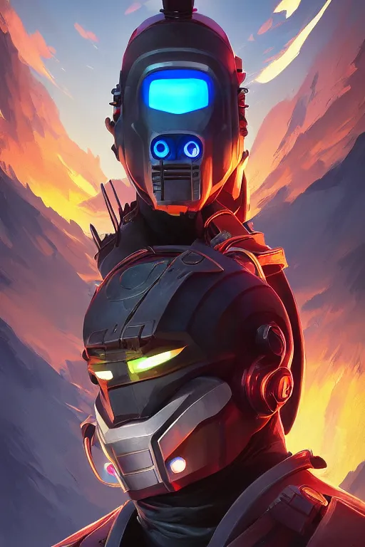 Image similar to epic mask helmet robot ninja portrait stylized as fornite style game design fanart by concept artist gervasio canda, behance hd by jesper ejsing, by rhads, makoto shinkai and lois van baarle, ilya kuvshinov, rossdraws global illumination radiating a glowing aura global illumination ray tracing hdr render in unreal engine 5